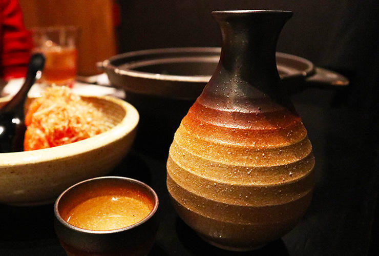 奈良萬純米の熱燗