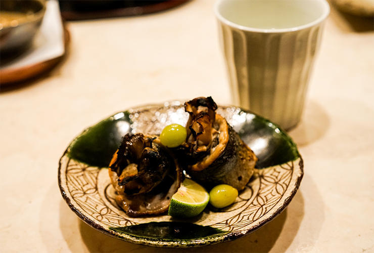 秋刀魚と舞茸の巻き焼き