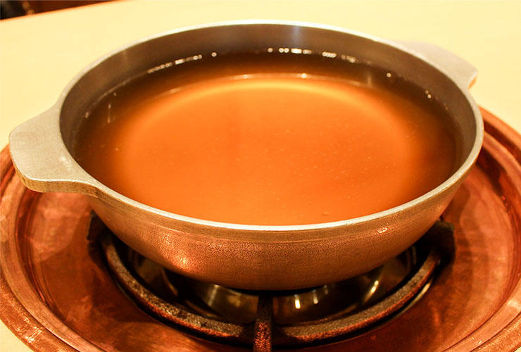鴨すき鍋のスープ