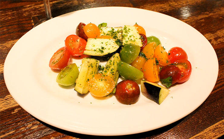大阪 泉州水茄子とカラフルトマトのマリネ